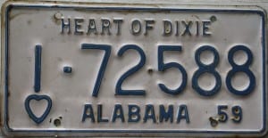 1 72 588 Pair - Alabama - 1959